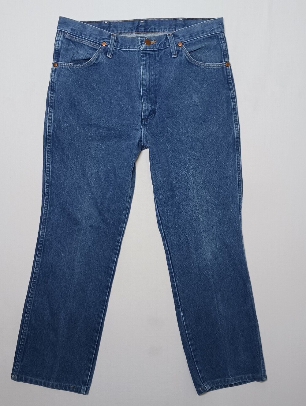 Wrangler Mens Cowboy Cut Prewashed Slim Fit Jeans 34X27 Blue Denim 936PWD